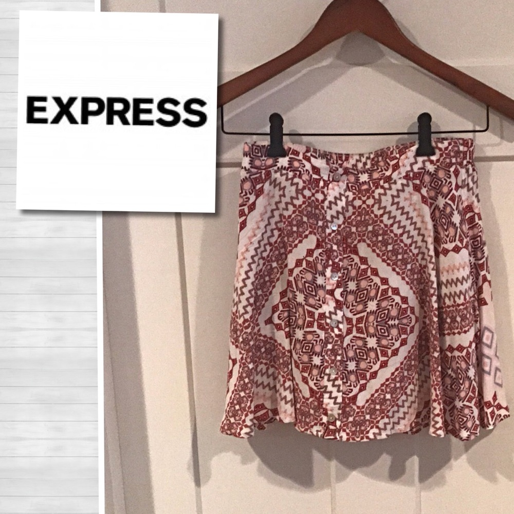 Express Tribal Print Skirt